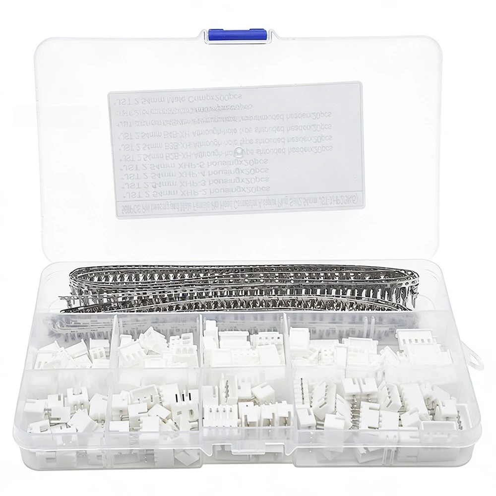 560PCS Boxed 2-5P XH2.54mm Pitch Wire Terminal Connectors, White Dupont Terminal Connector Assortment Kit