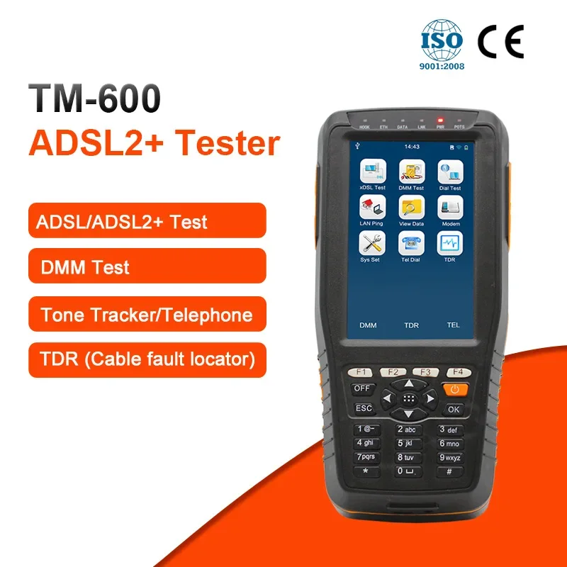 TM-600 ADSL ADSL2 tester ADSL WAN & LAN tester xdsl linky krunýř aparatura TM600  tónový jazyk stopař TDR kabel porucha lokátor volitelné