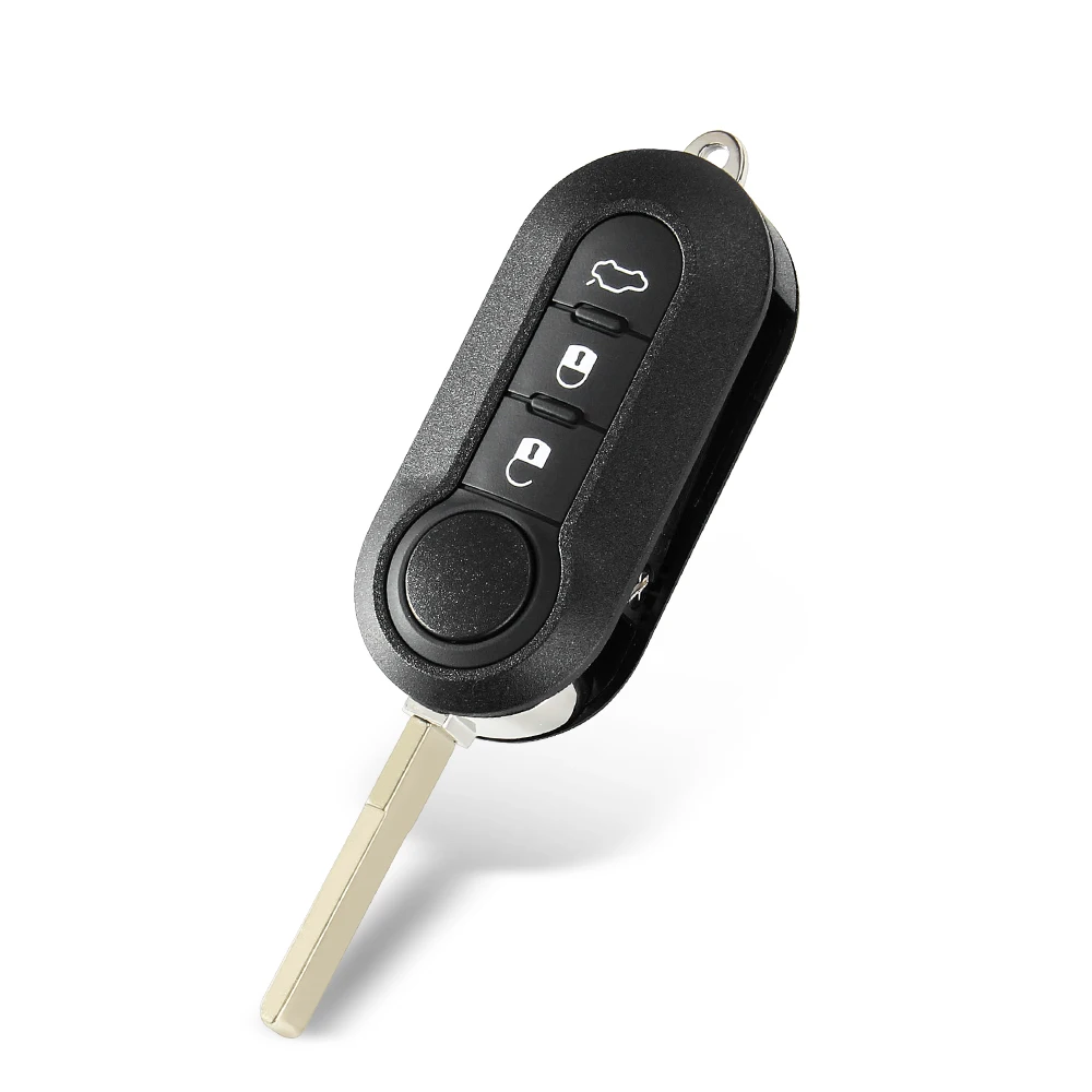 KEYYOU-funda para mando a distancia de coche, carcasa plegable para llave de coche, con 3 botones, para Fiat 500, Punto, Ducato, Stilo, Panda, SIP22