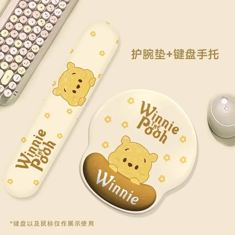 Disney Winnie The Pooh Wrist Rest Cute Cartoon Silicone Wrist Pad Office E-Sports Gaming Laptop Soft Mouse Pad Set of Two