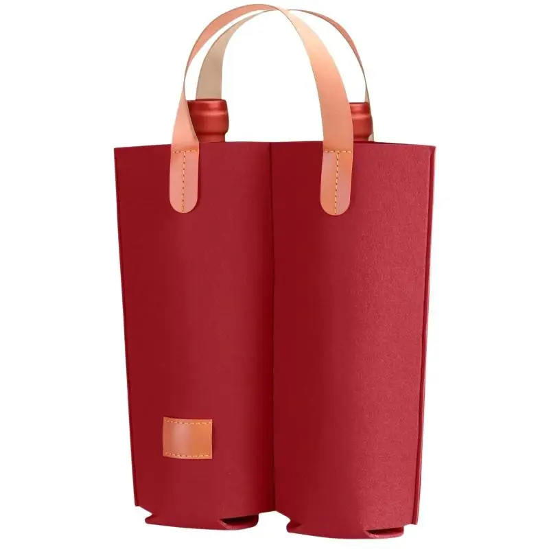 1 Stück Weintasche aus Filz, isolierte Tragetasche für eine Flasche, gepolsterte Weinkühltasche, Geschenk für Weinliebhaber oder Hochzeit. – Detail 6