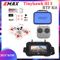 Emax Tinyhawk III RTF Kit 3 FPV Racing Drone F4 15000KV RunCam Nano 4 25-100-200mW VTX 1-2S FrSky D8 w/ Controller & Goggles