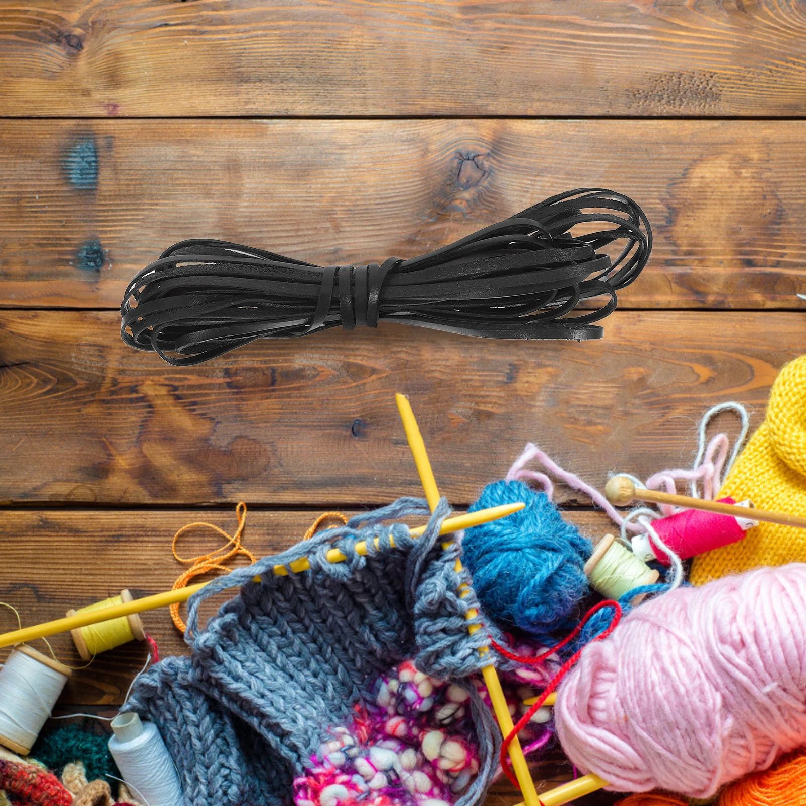 

Braided Rope Necklace Cords Pendants Cowhide Thread Wide Flat Sturdy Material Crafting Supplies Hand Weaving Projects