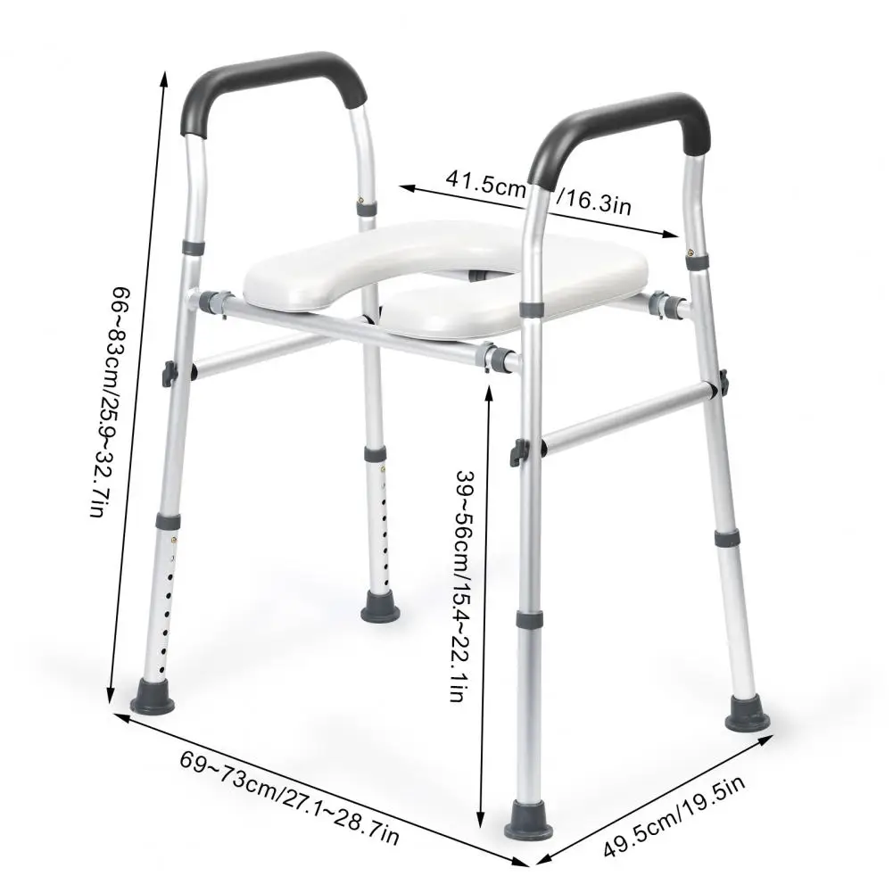 Raised Toilet Seat with Handles Commode Chair for Toilet with Arm and Widen Seat Raised Toilet Seat for Senior Handicap Pregnant