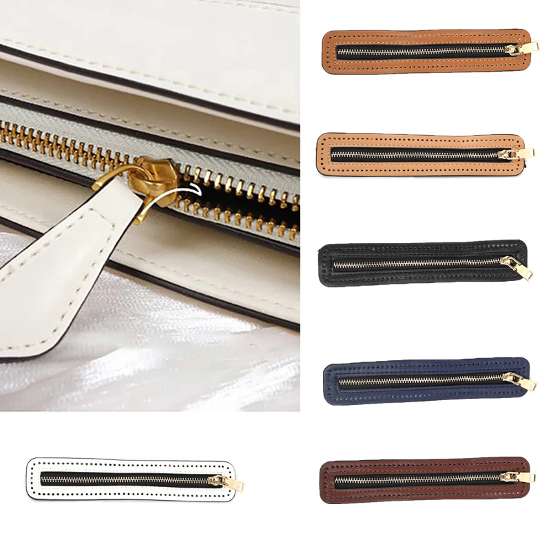 DIY Zipper For Woven Bag Hardware PU Leather Zipper Sewing Accessories Metal Zipper For Clothes Shoes Supplies