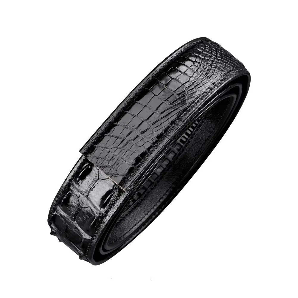 Men's Genuine Leather Smooth Automatic Buckle Business Versatile Men Belt Without Headbands & Cummerbunds Waistband Waist Chain