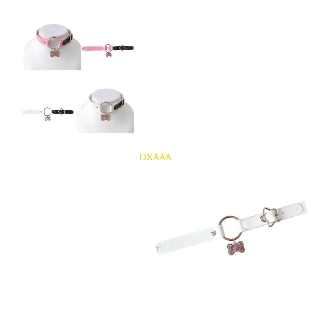 DXAA Adjustable Sexy Neck Collar Necklace PU Leathers Halloween Womens Costume Props