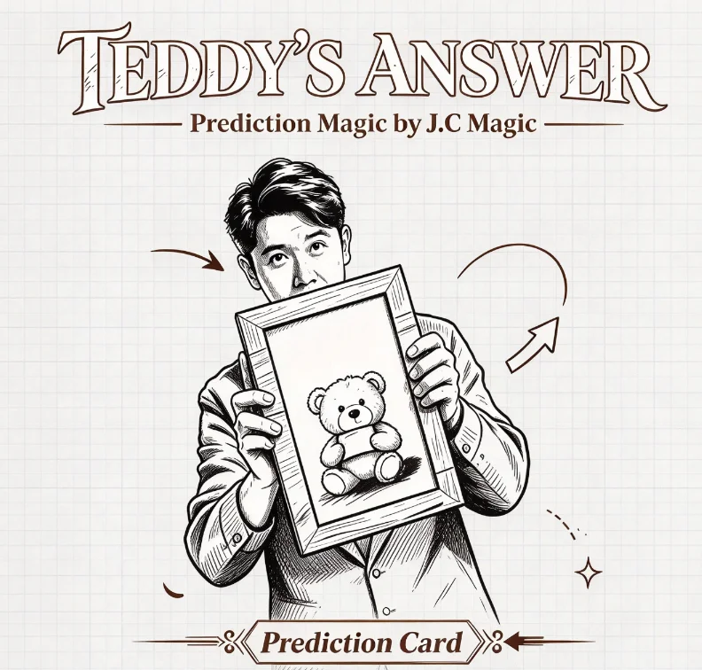 Teddy's Answer Magic Tricks Teddy Bear Card Prediction Vanish Appearance Stage Magic Props Professional Magician Gimmick