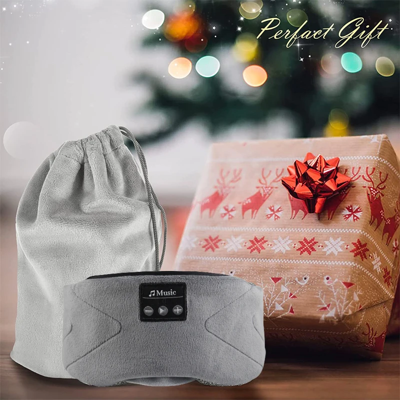 5.2Bluetooth Sleeping Headphones Sleep Mask 24White Noise Blackout Light Ice-Feeling Extra Soft Lining Sleep Eye Mask Ultra-Thin