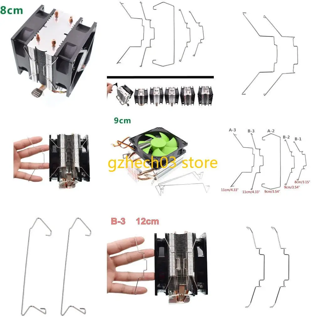 

G2AC CPU Radiator Fan Hook Fixed Bracket Fan Buckle Elastic Stainless Steel Fan Buckle 2Pcs/ Set