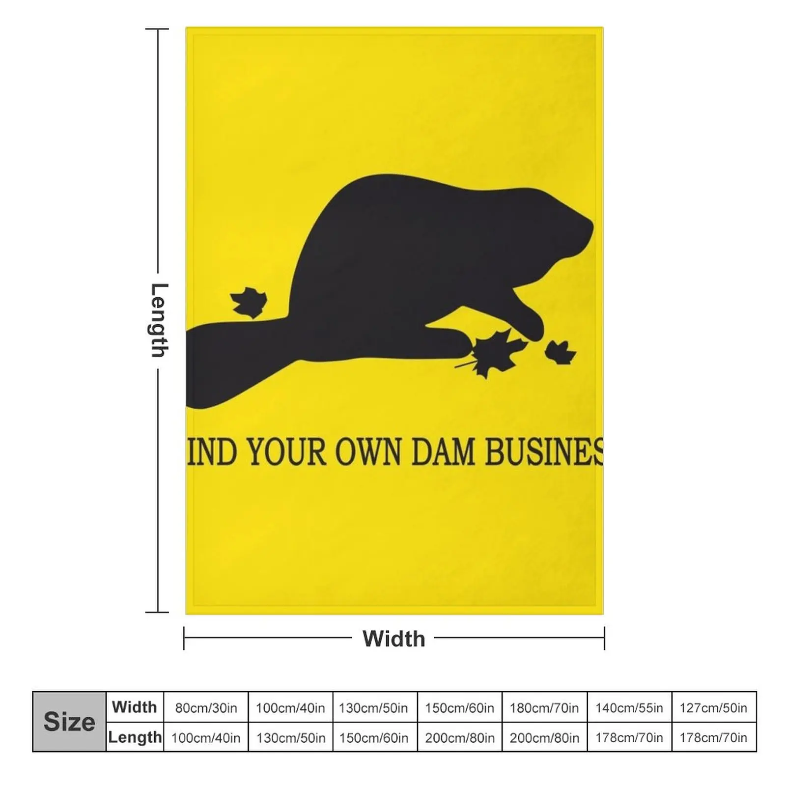 Mind your own dam business Canadian Beaver Don't tread on me parody Gadsden snek yellow flag version HD HIGH QUALI Throw Blanket