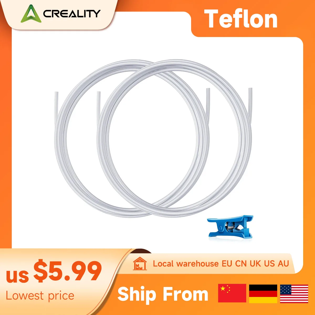 

Для Bambu Lab 5 м ПТФЭ Для P1P AMS A1 мини 3D-принтер Трубка из ПТФЭ Тефлоновая трубка Для официального 3D-принтера Creality 1,75 мм ID 2,5 мм