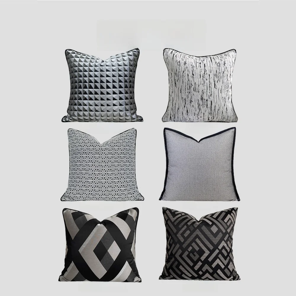 

Современная роскошная наволочка в китайском стиле для дивана в гостиной, универсальная, высокоточная, черная, для образцовой комнаты