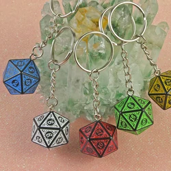 Dice Keychain 3D Cube Dice Blue Key Rings Keyfob for Bag Purse Wallet Cellphone or Car Pendant 16mm-20mm