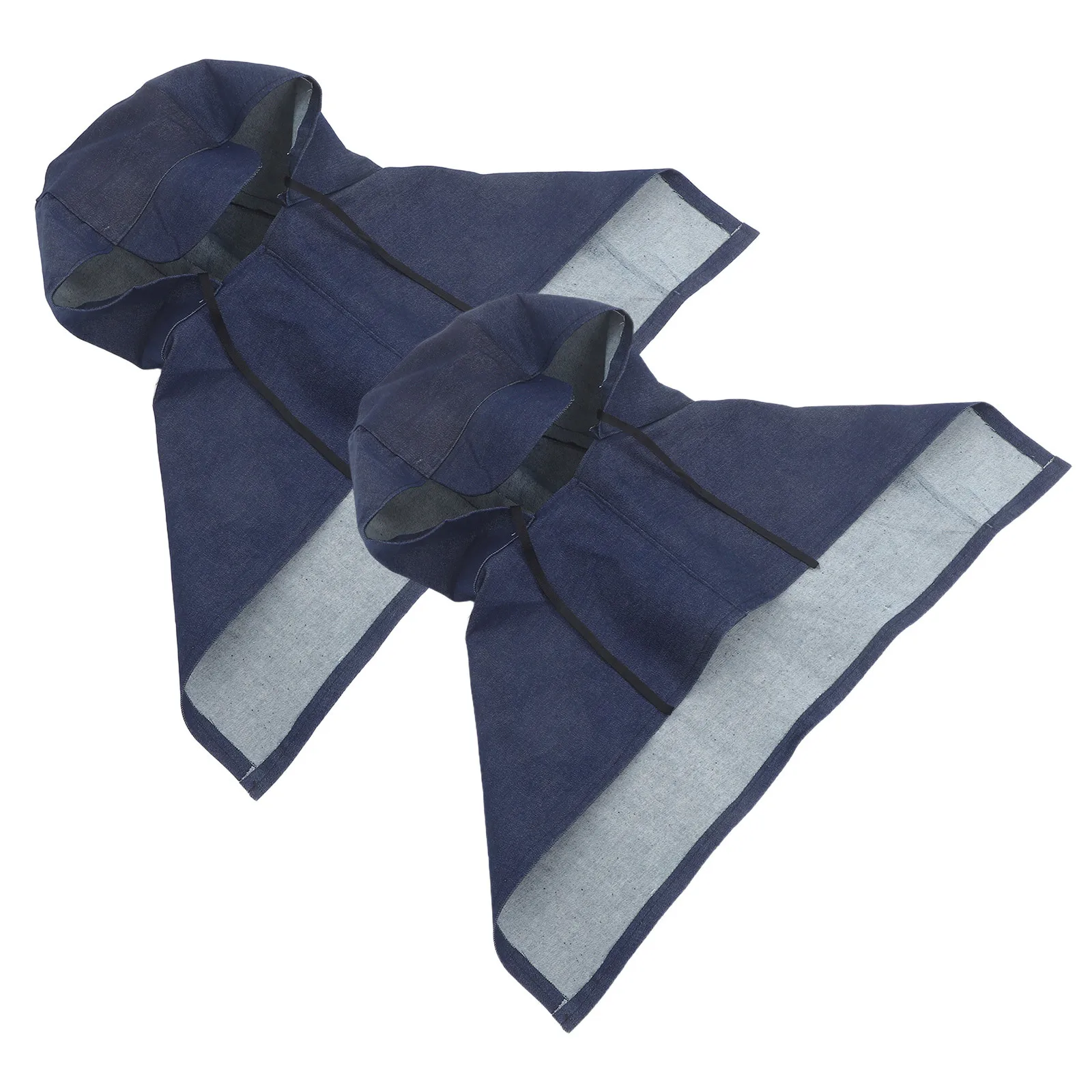 2 szt. Denimowa, pyłoszczelna peleryna robocza z kapturem, ochronna osłona głowy na szyję i ramiona do szlifowania, obróbki drewna i metalu