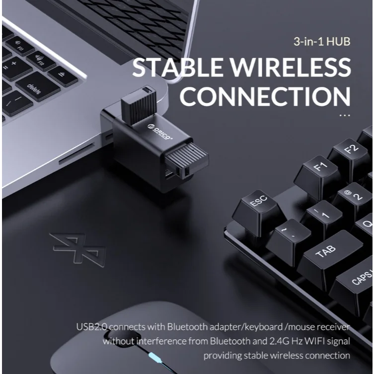 ORICO 3-in-1 USB HUB USB3.0 5Gbps Multiport Splitter Aluminum Alloy USB Adapter Plug & Play For Laptop PC U Disk Mouse