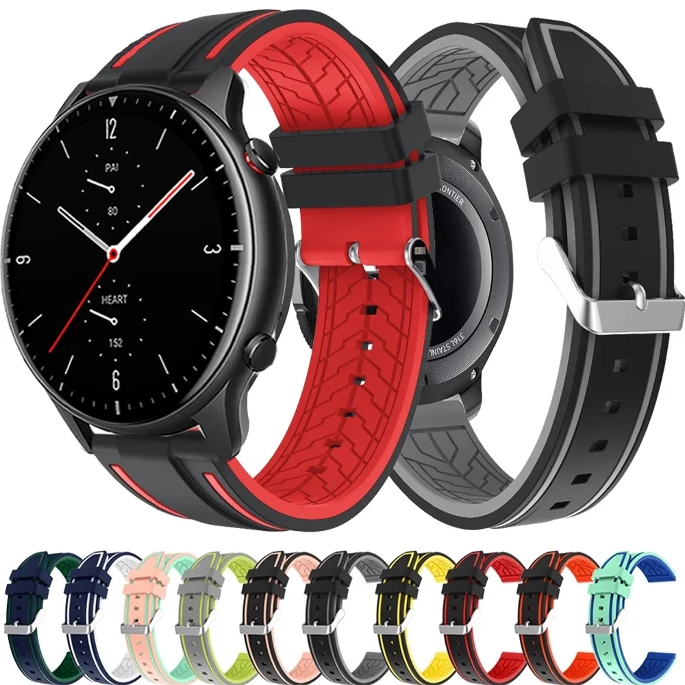 

22mm Silicone Watch Band for Huami Amazfit Gtr 2/2e/47mm/Pace/Stratos 3 2 Strap Bracelet gtr2 Sport Watchband for gt 2 Pro 46mm