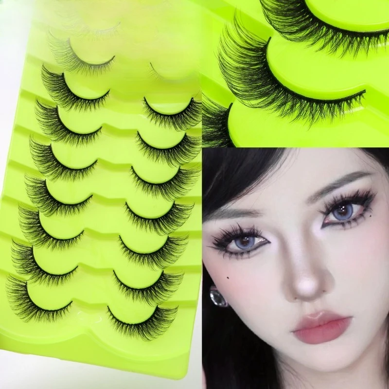 Hard Stem False Eyelashes Cosplay Little Devil Thick Single Eyelid Becomes Double Eyelid Hard Stem Eyelashes Thick/2pcs