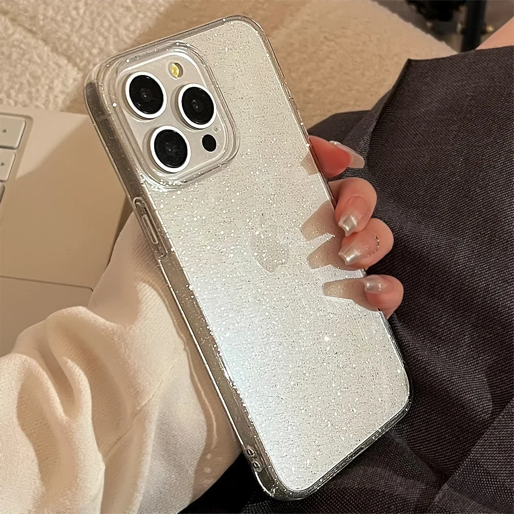 Clear Glitter Phone Cases for iPhone 15 Pro Max Plus 14 13 12 11 Jelly Minimalist Transparent Protective Phone Covers image 5