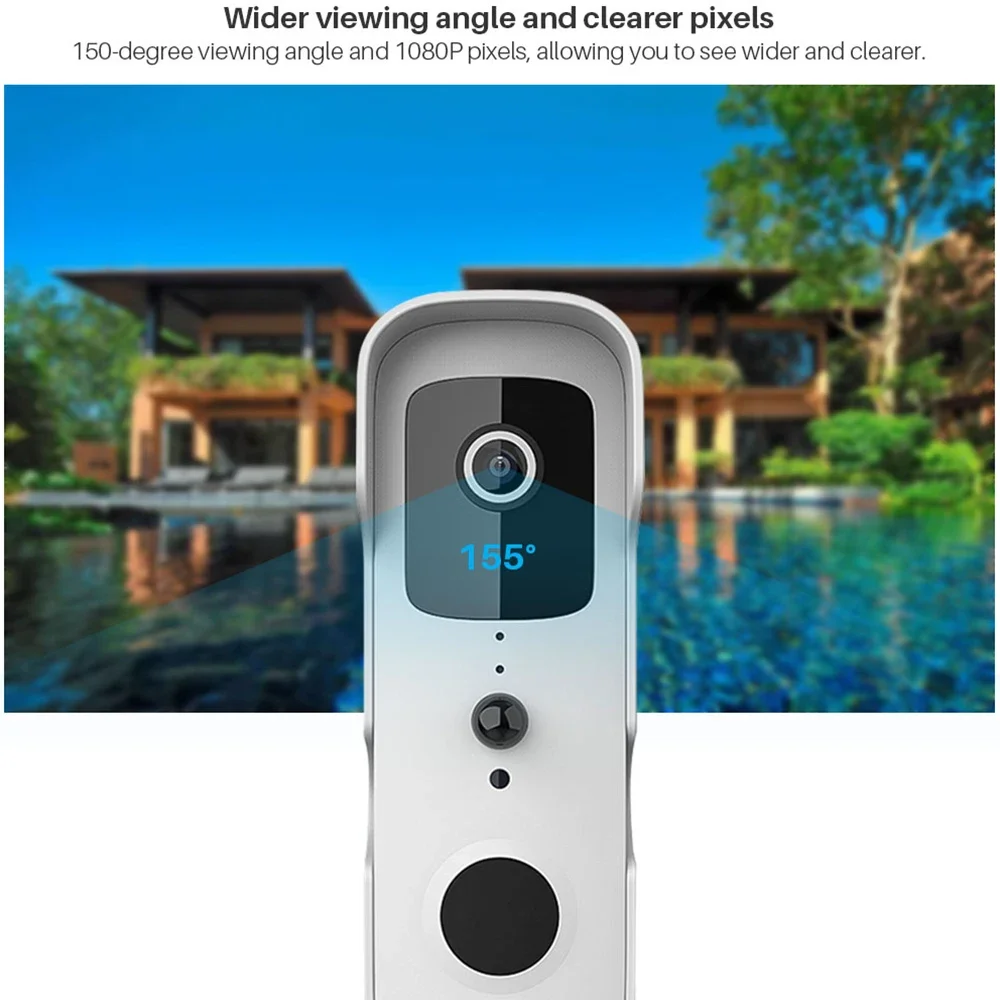 1080P Video Doorbell Camera Tuya Smart WiFi Video Doorbell Amason Alexa IP Camera Two-Way Audio Wireless Home Intercom Door Bell