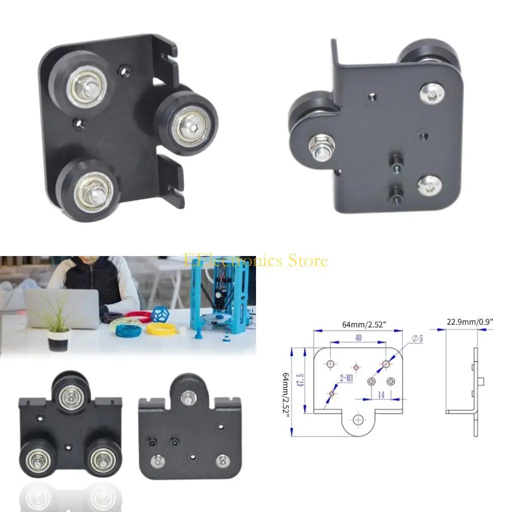 

B03C for Ender-3 CR10 Extruder Back Support Plate With Pulley Kit for Ender3 Ender3 Pro Cr-10 Cr-10S S4 S5 Series 3D Printer