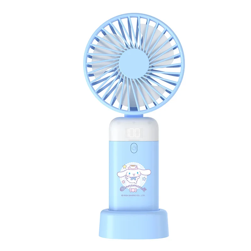 Anime Kawaii Sanrios Hellokittys Cinnamoroll Kuromi Pochacco Contrast Color Handheld Fan Portable Mini Usb Rechargeable Fan Gift