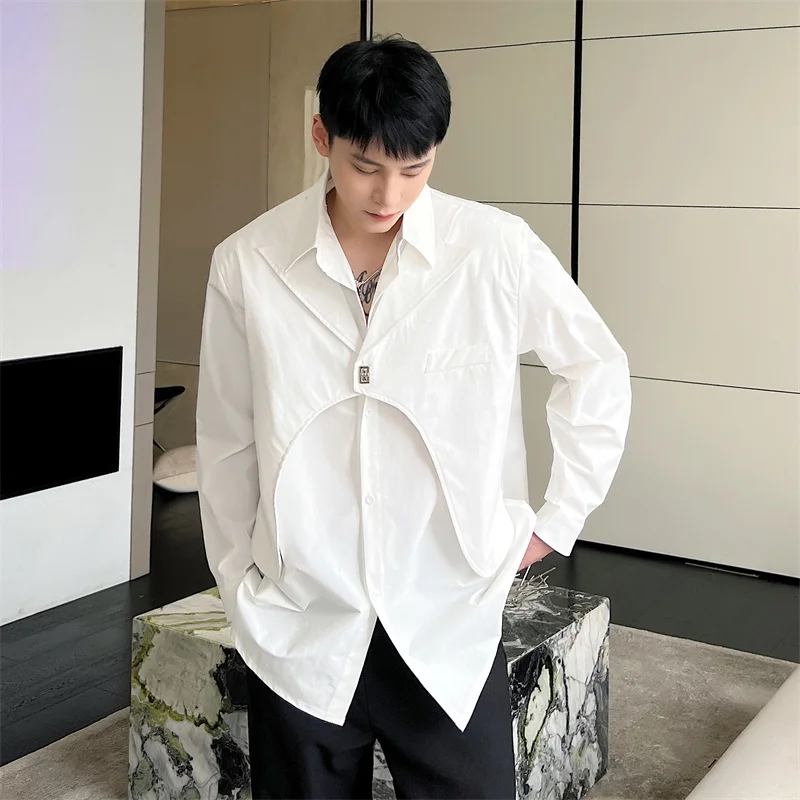 

British Style Solid Long Sleeve Shirt Tops Men Clothing Fashion 2022 Spring and Autumn Casual Loose Camisa Masculina Blouse A94