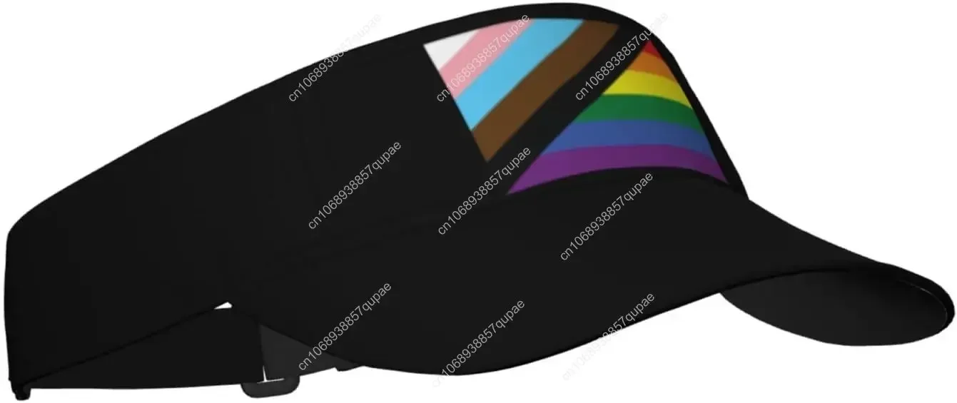 Transgender Pride Rainbow Flag LGBTQ Visor Hats Novelty Adjustable Sport Sun Visor Cap Empty Top Baseball Hat for Men and Women