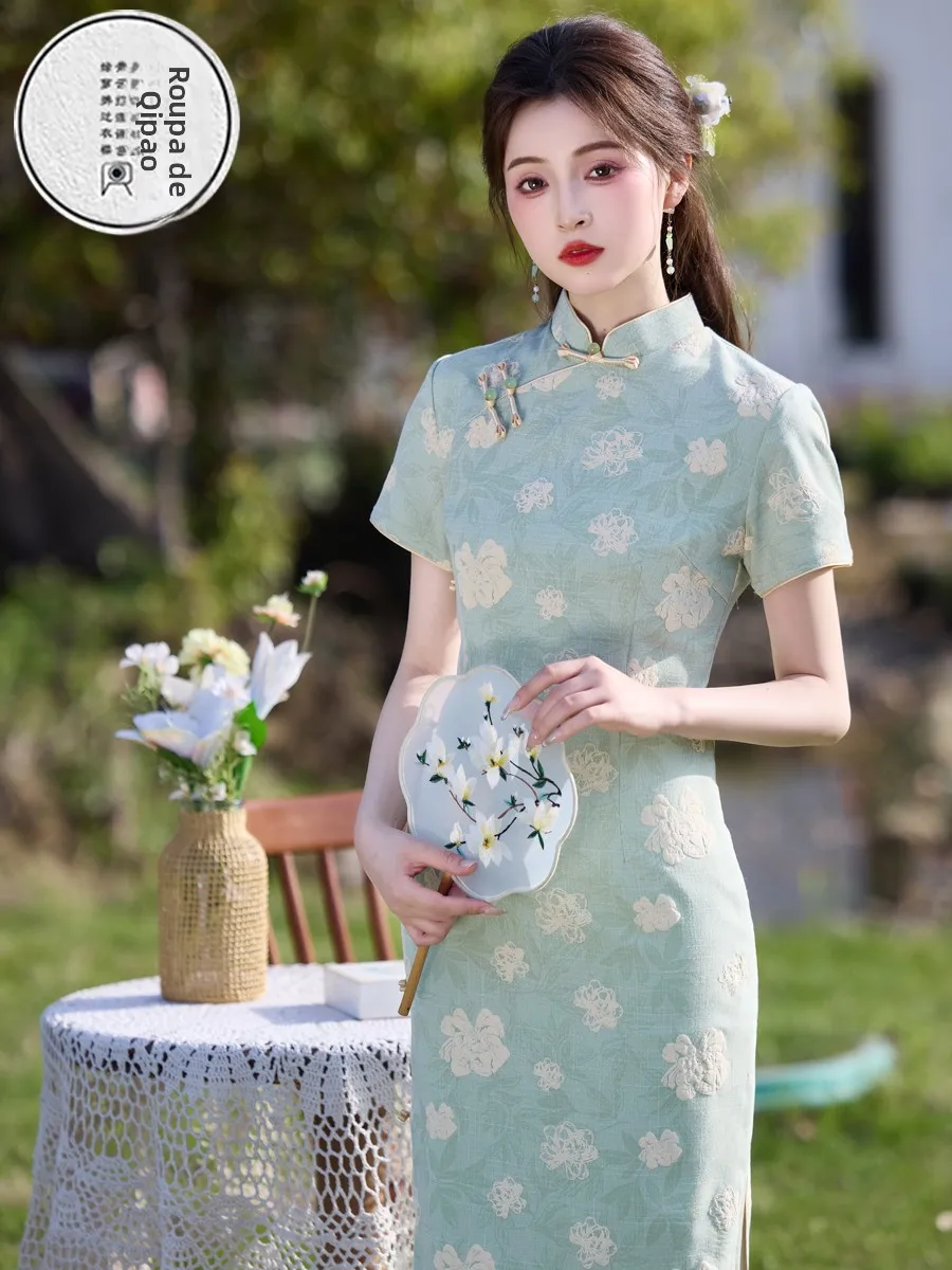 young-women's-een-dr-retro-sle-breathable-polyester-fiber-ort-sve-midi-skirt-length-floral-pattern