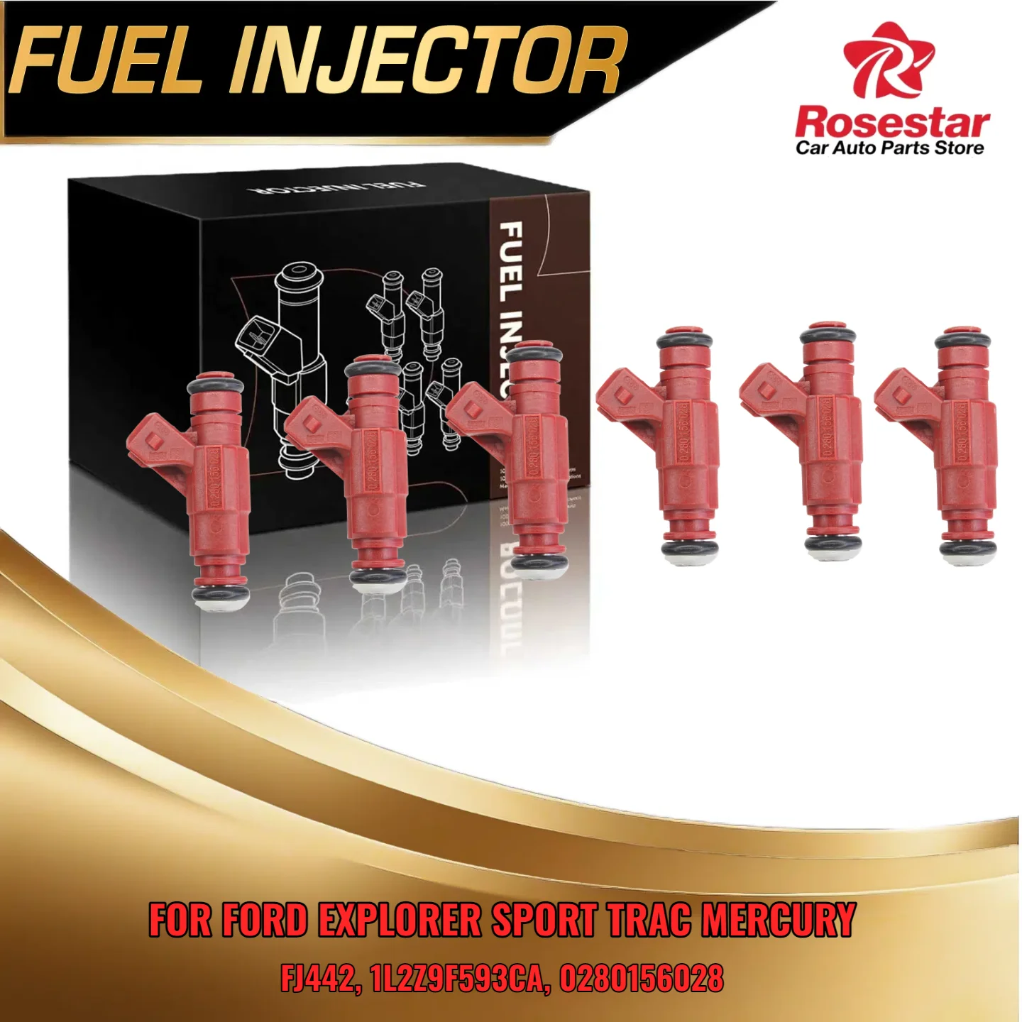 

6x Fuel Injector for Ford Explorer 2002 2003 Sport Trac Mercury Mountaineer 1L2Z9F593CA