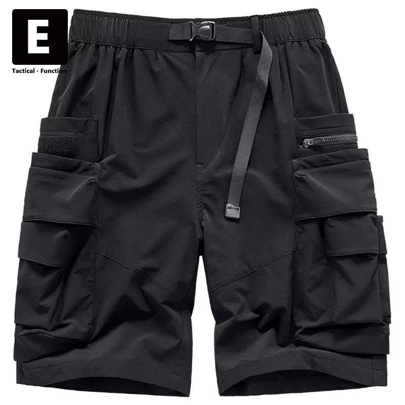 

Black Summer Shorts Men Techwear Cargo Shorts Streetwear Tactical Function Short Pants Harajuku Bottoms