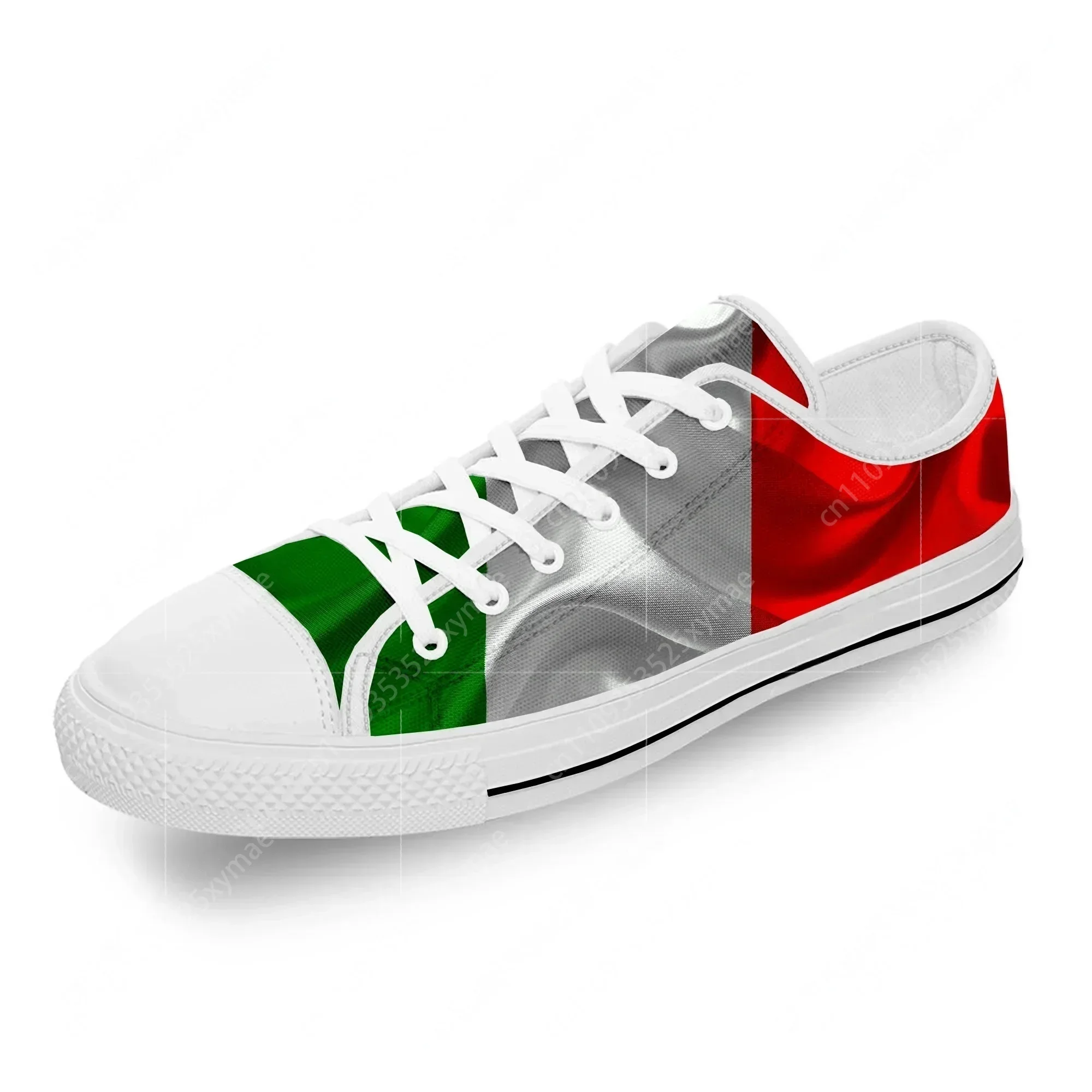 

Italy Italian Italia Flag Patriotic White Cloth 3D Print Low Top Canvas Fashion Funny Shoes Men Women Breathable Sneakers