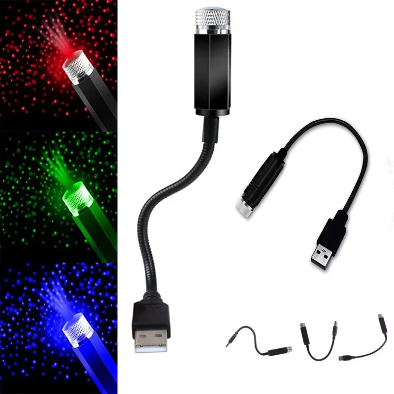 1 قطعة مصباح جو صغير LED USB سقف ستار ليلة ضوء غالاكسي مصباح ديكور ل السيارات سقف العارض إرسال الألوان عشوائيا