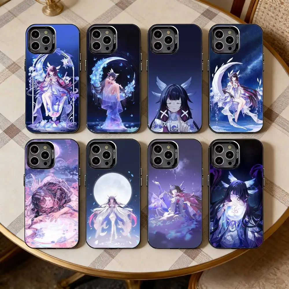 

Columbina Hyposelenia Genshin Phone Case For iPhone17,16,15,14,13,12,11 Plus,Pro Max Black Candy silver phone case