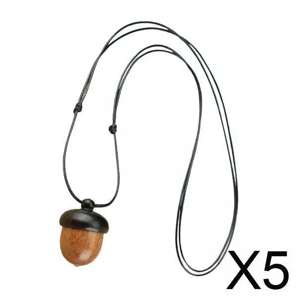 

5x Screwable Ebony Acorn Necklace Pendant Antique Retro Wishing Jewelry for Men