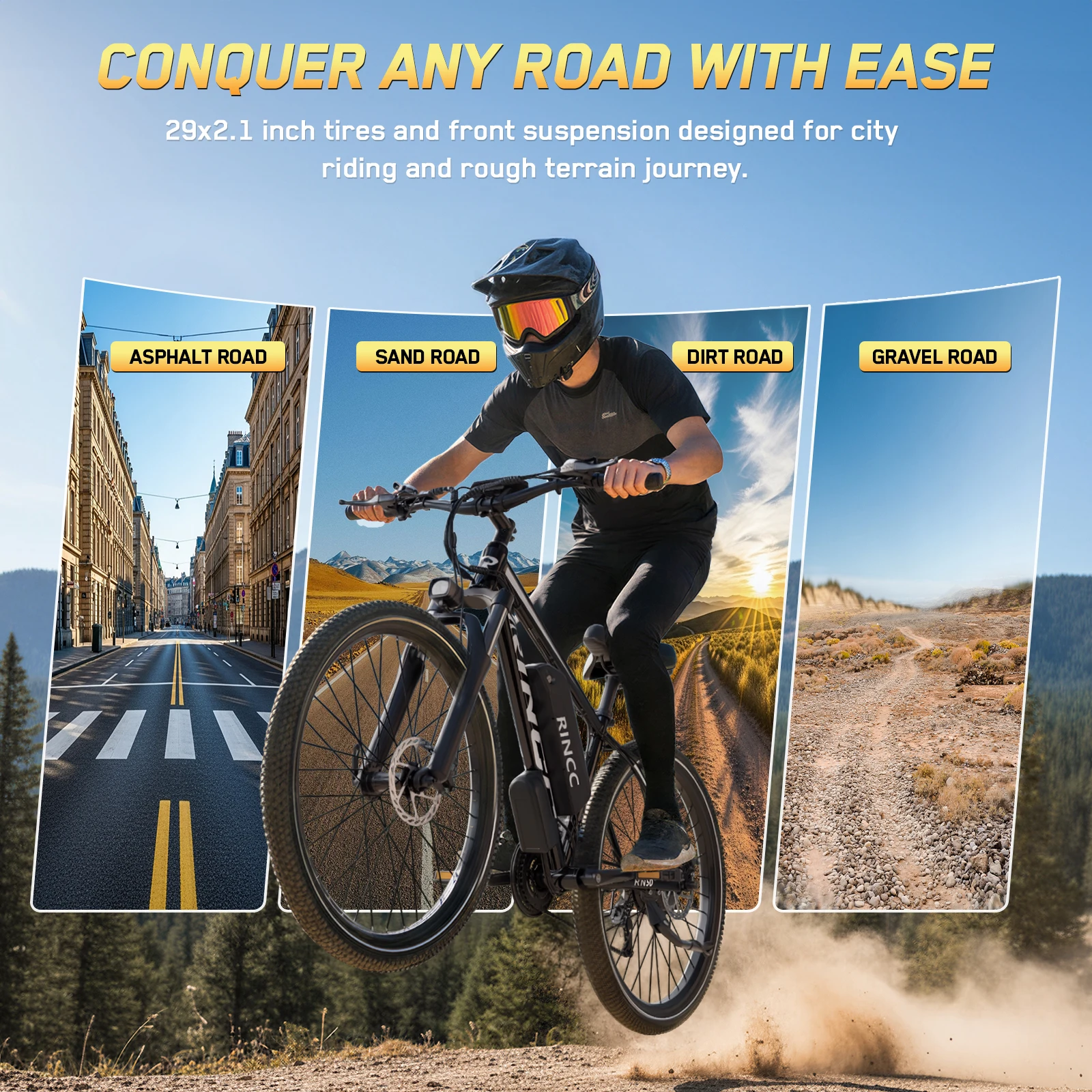 Bicicleta eléctrica 48V15Ah 750W, neumáticos de 29 pulgadas, 21 velocidades, velocidad máxima 50 km/h, puerto de carga para teléfono móvil, para uso urbano y montaña, con aplicación inteligente, cuadro trasero triangular de aluminio, pantalla de color tipo diamante, bicicleta eléctrica.