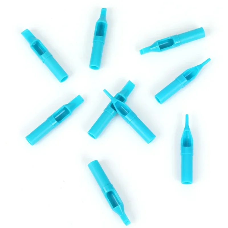 50pcs/Box Tattoo Disposable Needle Tips Plastic Blue Sterile 3RT/5RT/7RT/9RT Tattoo Machine Gun Nozzle Tips Cover Accessories