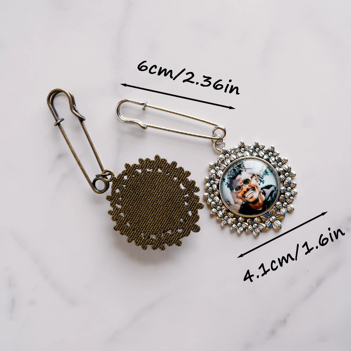Bridal Bouquet Photo Charm, Personalized Custom Memory Charm for Bride, Dad Gift, Bridal Shower Present