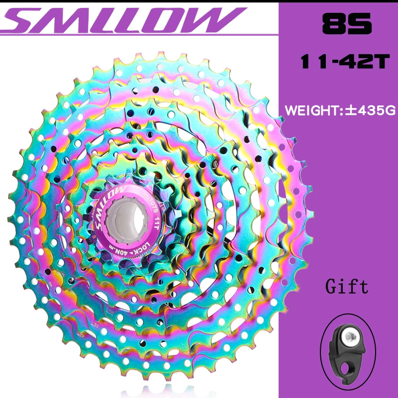 SMLLOW MTB Bicycle Cassette Freewheel Colorful Sprocket 8 Speed 11-42T Mountain Bike 8s Flywheel