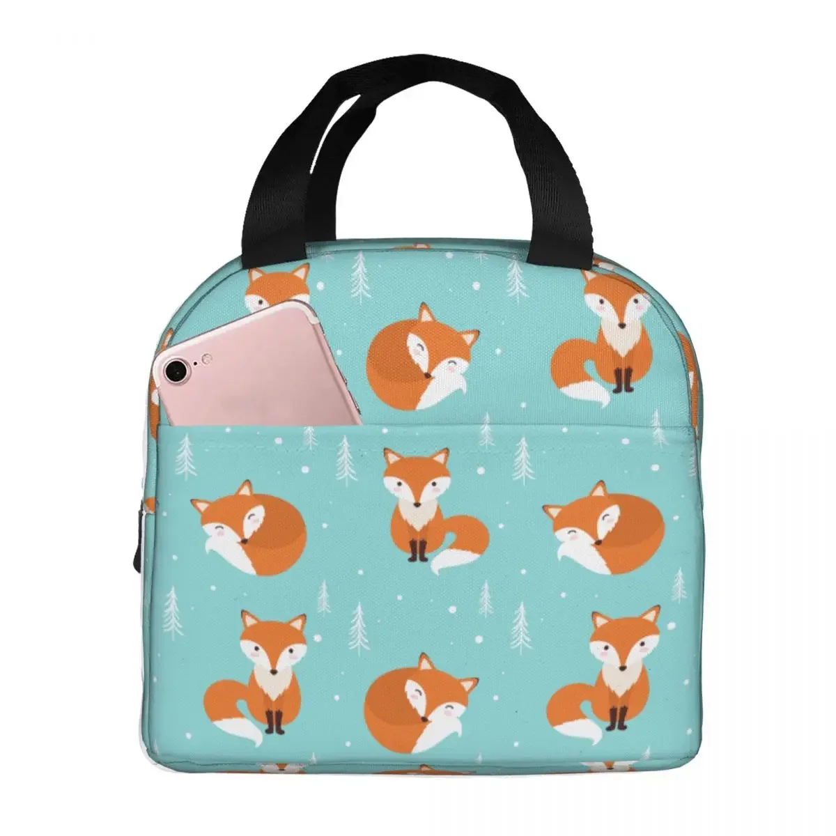 Sacs à lunch en toile pour femmes et enfants, fourre-tout de pique-nique portable, sac isotherme Fox Animal, glacière