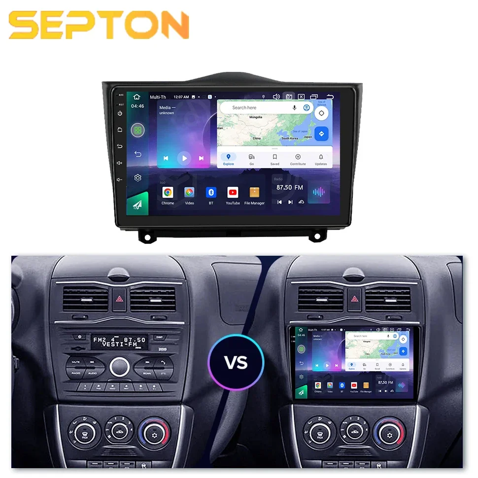 SEPTON Android Car Radio for LADA Granta Cross 2018-2023 Multimedia Viedo Player Stereo GPS Wifi Carplay Android Auto Head Unit