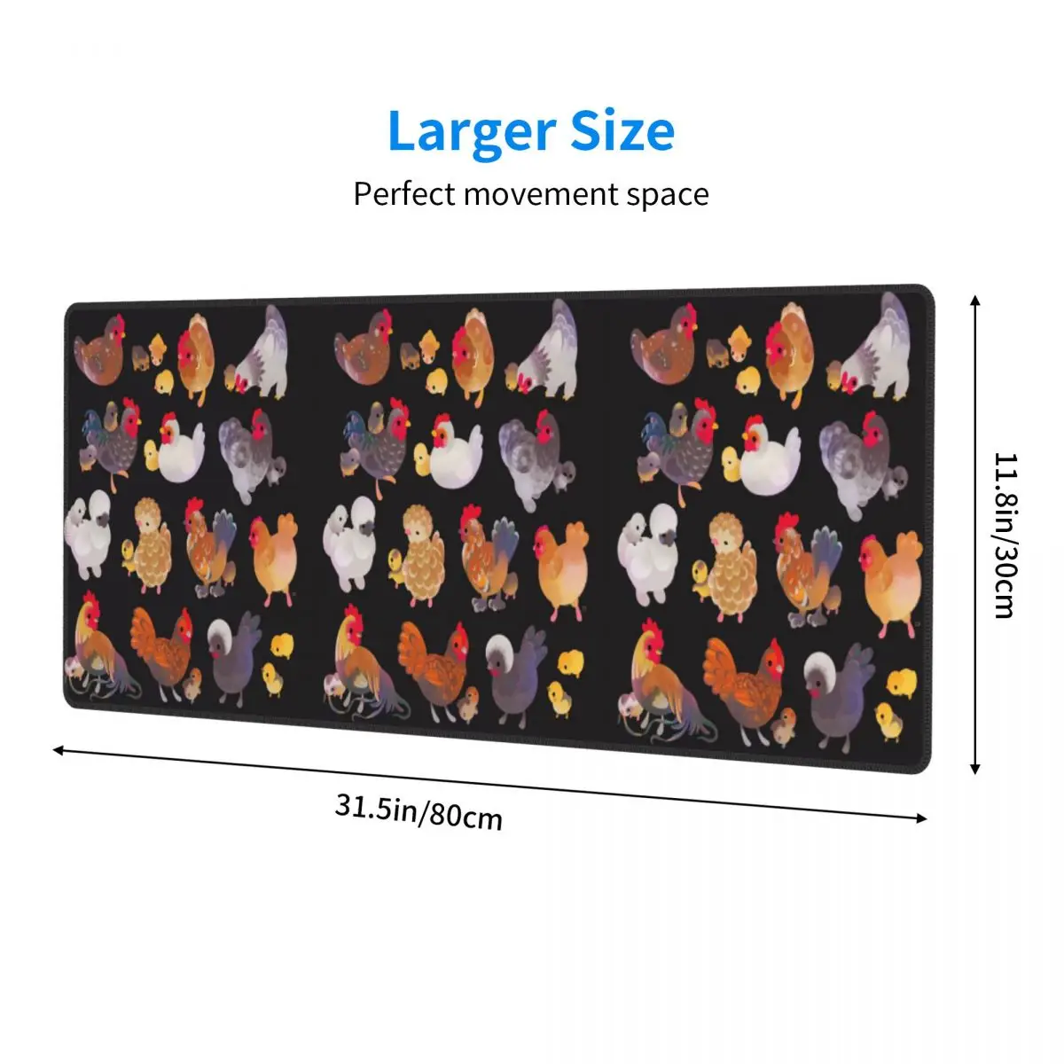 Large Mouse Pad Chicken And Chick - Dark Gamer PC Laptop Mats Keyboard Carpet Computer Gaming Office Accessories Desk Mat