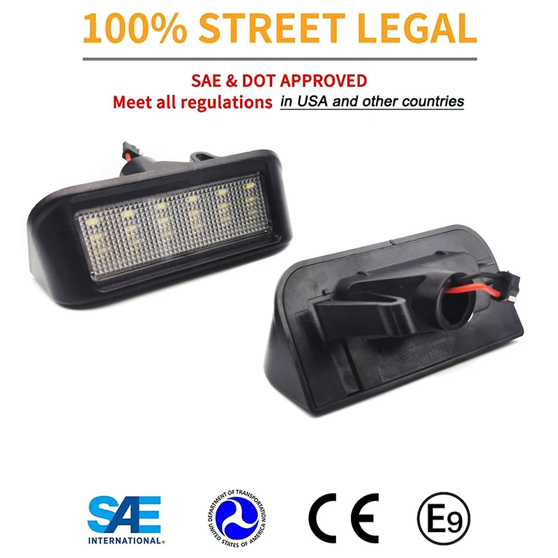 2Pcs For Fiat Scudo LED Number License Plate Lights Lamps For Toyota Proace Oepl Peugeot Expert Partner Citroen Berlingo Jumpy