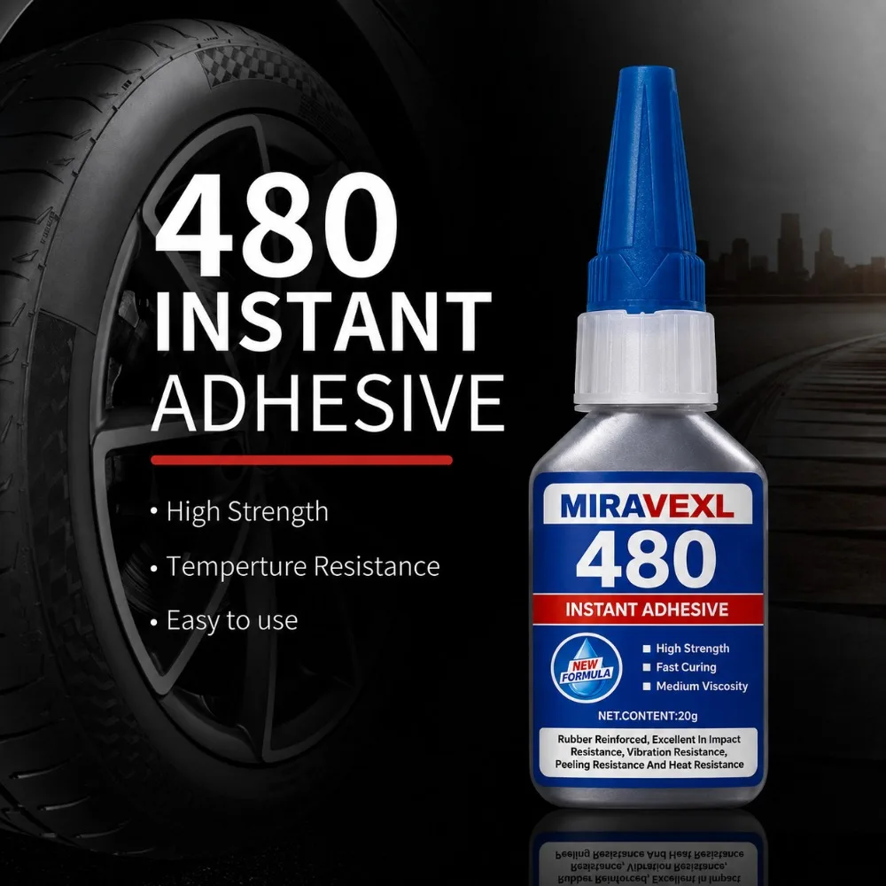 Black Instant Adhesive 480 SuperGlue High Strength Fast Curing Tough Rubber Bond Cyanoacrylate For Metal Plastic Wood Car Repair view 2