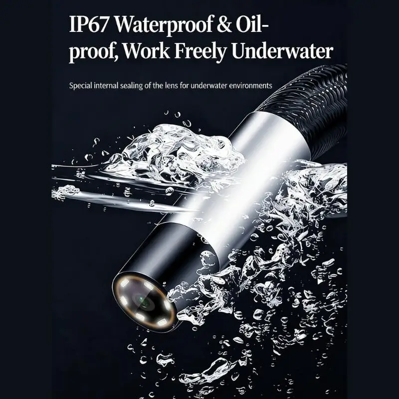 652F Water Resistant Industrial Endoscope With 1080P Resolution For Plumbing Drainage And HVAC System Maintenance