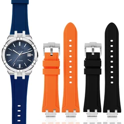 For MAURICE LACROIX AIKON Rubber Strap Connector AI6008 6038 6007 Bracelet Quick Release Metal Steel Head Silicone Watch Band