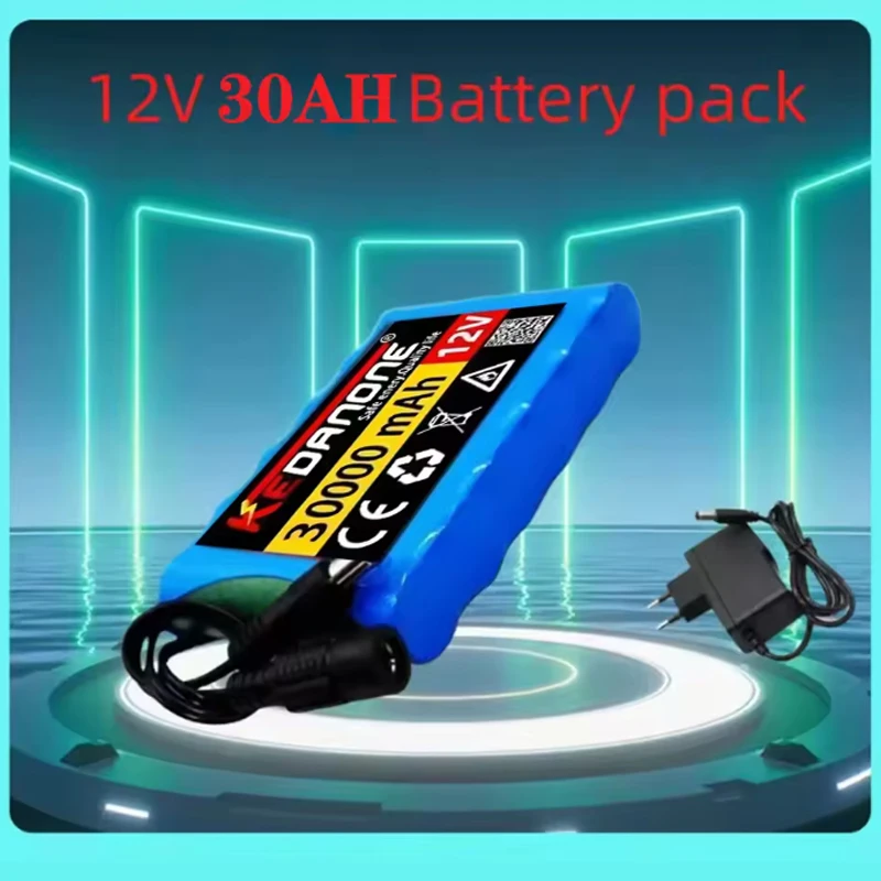EU-Lager, schneller Versand, neues 12V 30000mAh 30Ah 3S2P 18650 Lithium-Akkupack mit integriertem BMS, hohe Kapazität für kleine elektronische Geräte