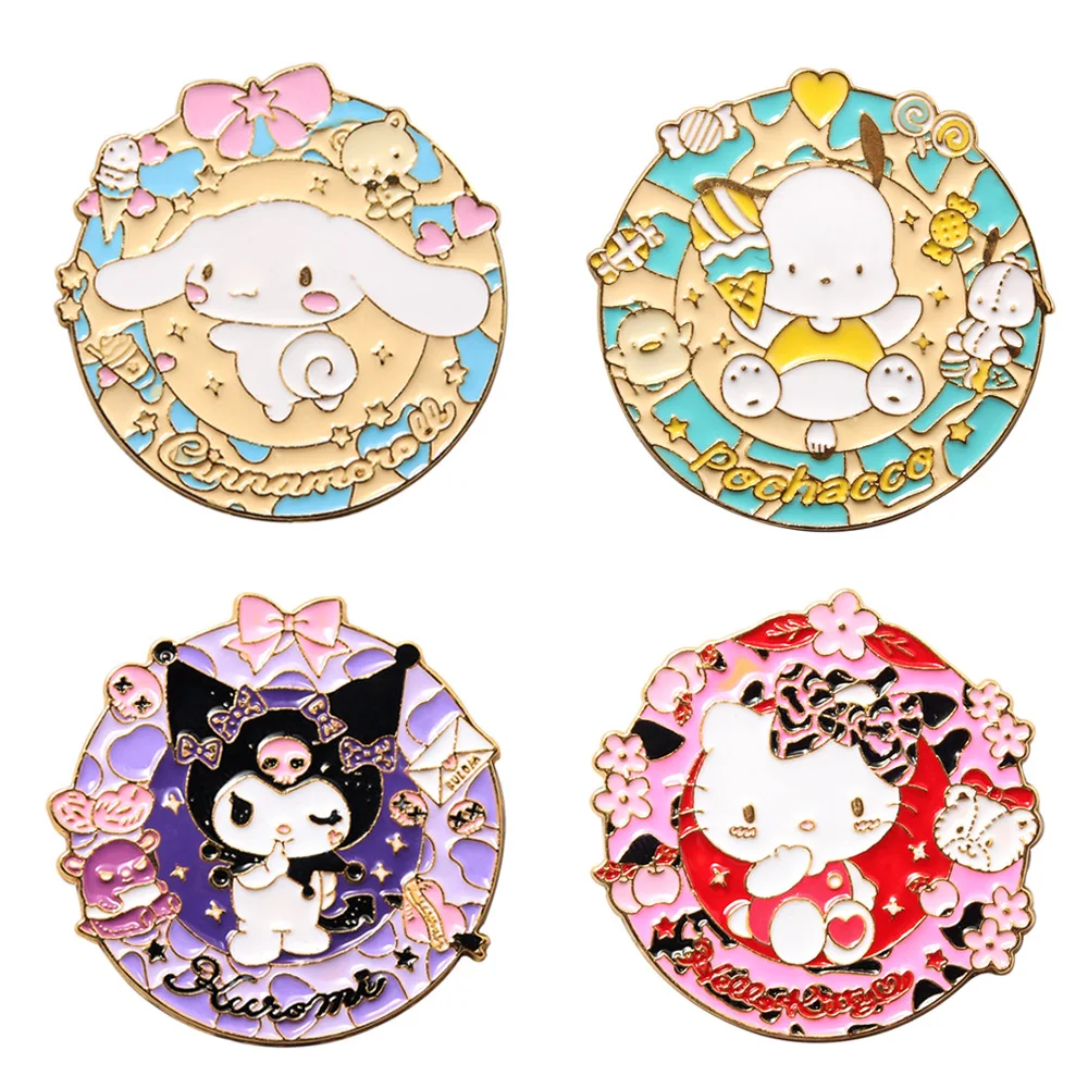 Cute Cartoon Kitty Cat Enamel Pins Brooch Kuromi Badge Brooches Backpack Lapel Pin Jewelry Gift