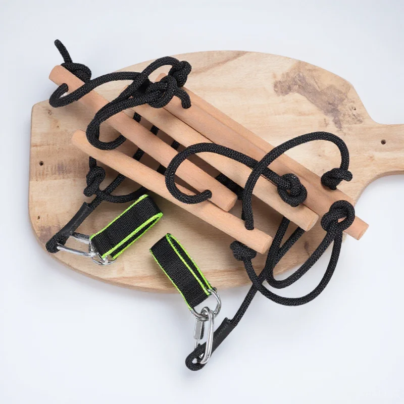 

1Set Children's Wooden Climbing Rope Ladder Easy Assembly Outdoor Playset for Kids Improve Coordination Courage Perseverance