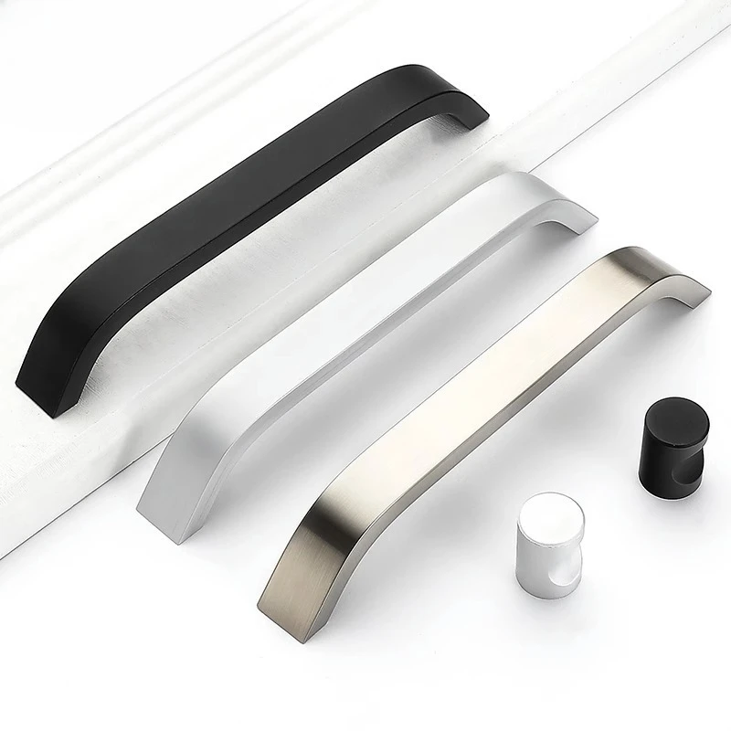 96/128/160/192mm Modern Minimalist Nordic Wardrobe Door Handle Hardware Cabinets Drawers Furniture Shoe Curved Rounded Handles
